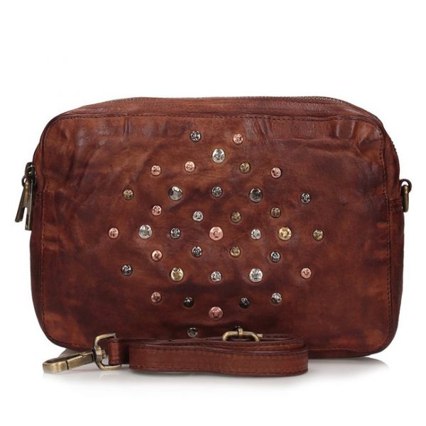 Toscanio Сумочка-поштарка шкіряна 040 руда