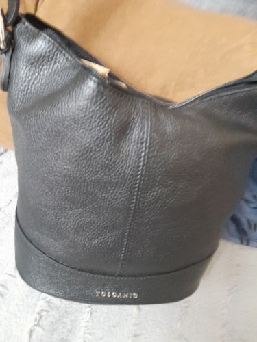 Шкіряна сумка Toscanio Letterman 16176 чорна